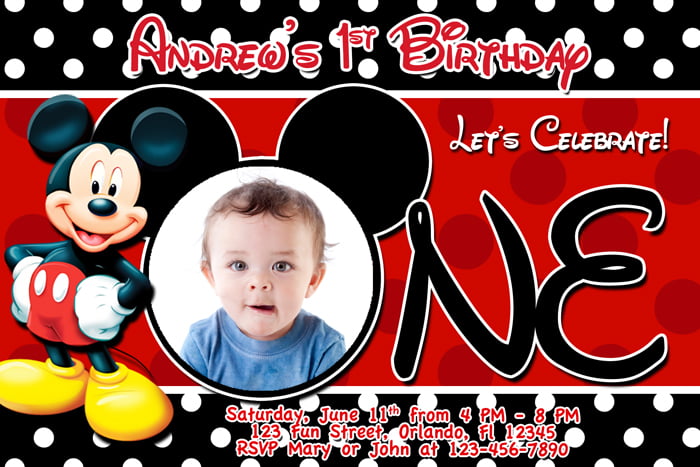 Free Mickey Mouse Clubhouse 1st Birthday Invitations Drevio