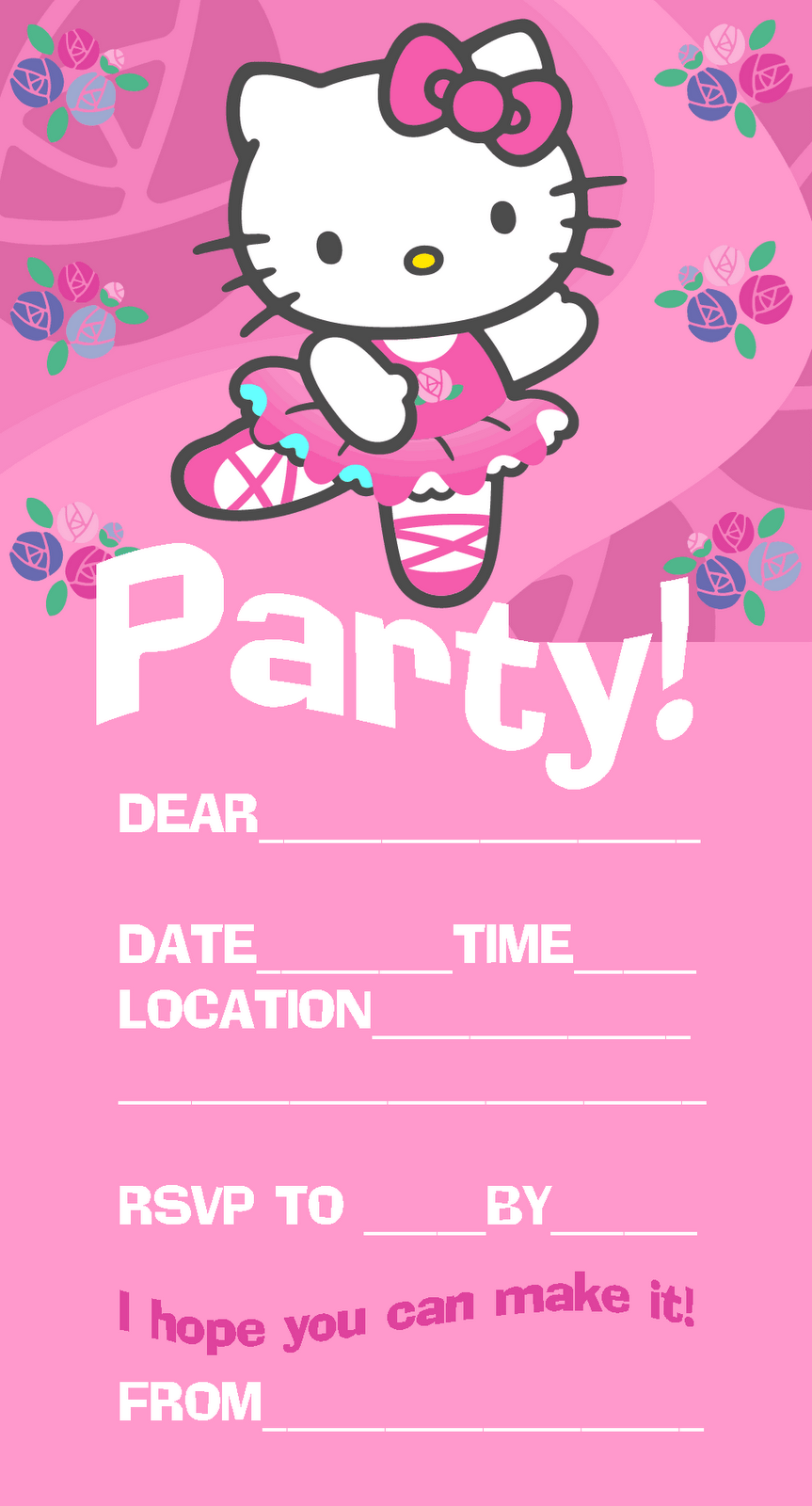 Free Printable Hello Kitty Birthday Party Invitations Download 