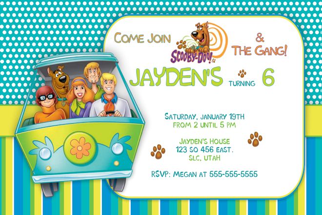 Free Printable Scooby Doo Party Invitations