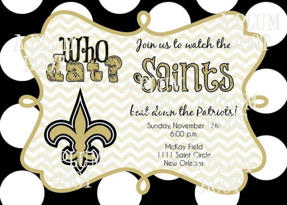 Free Printable New Orleans Saints Birthday Invitations Template