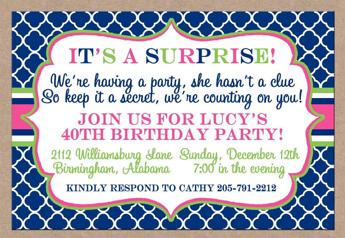 Surprise Birthday Party Invitations Templates Drevio Invitations Design