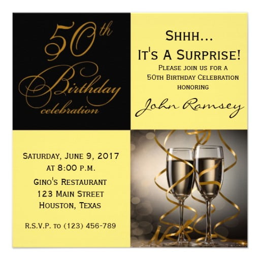 Surprise 50th Birthday Party Invitations Wording Drevio Invitations 