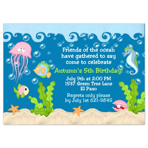 Under The Sea Birthday Invitations Wording Drevio Invitations Design