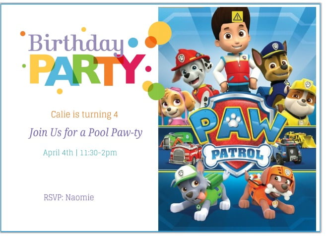 FREE Printable Paw Patrol Birthday Invitation Ideas Download Hundreds 