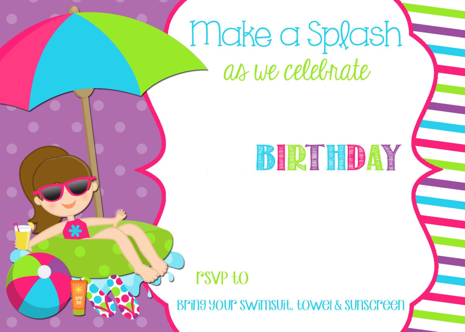 Free Printable Pool Party Birthday Invitation Download Hundreds FREE