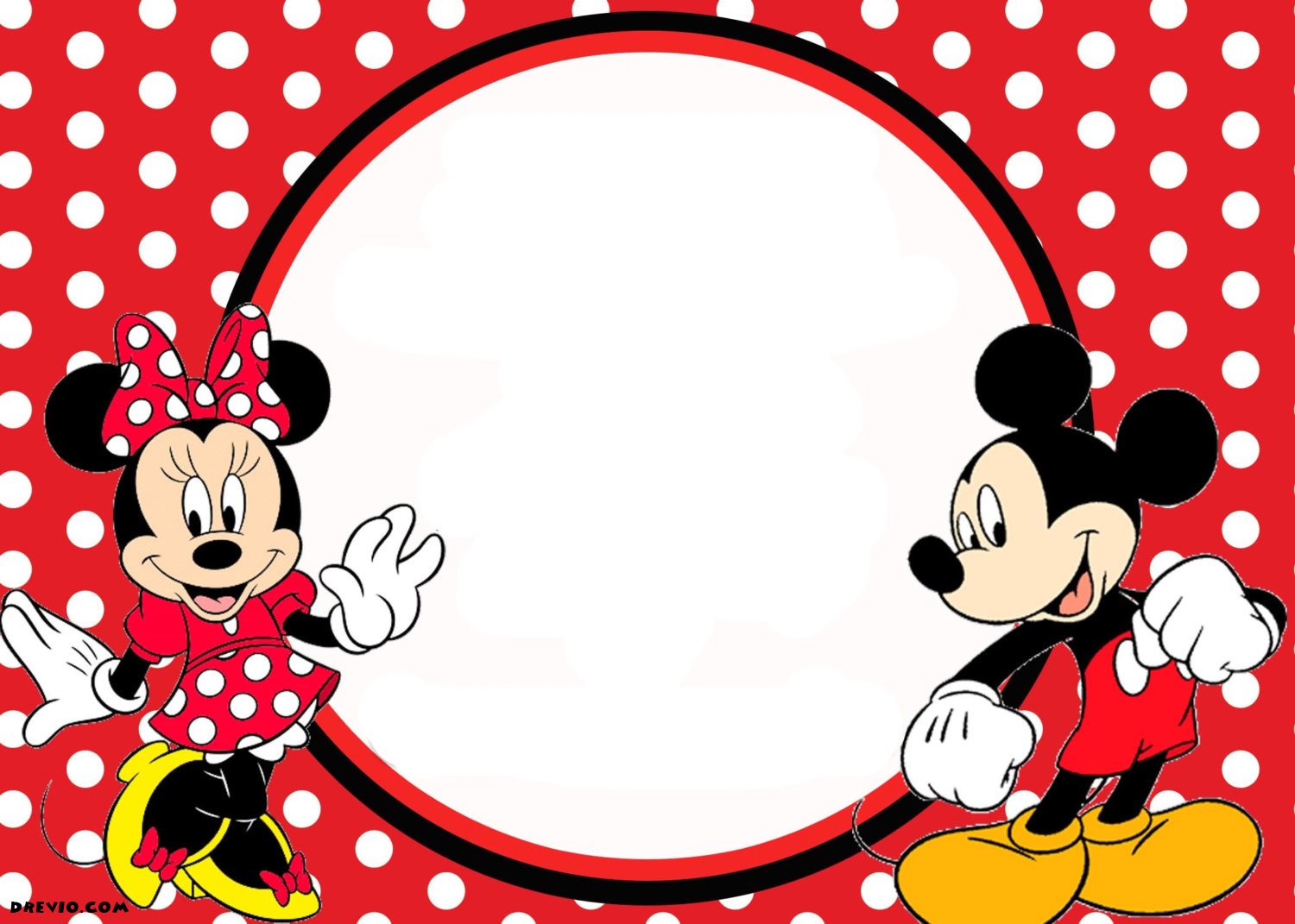FREE Printable 1st Mickey and Minnie Invitation FREE Invitation Templates Drevio