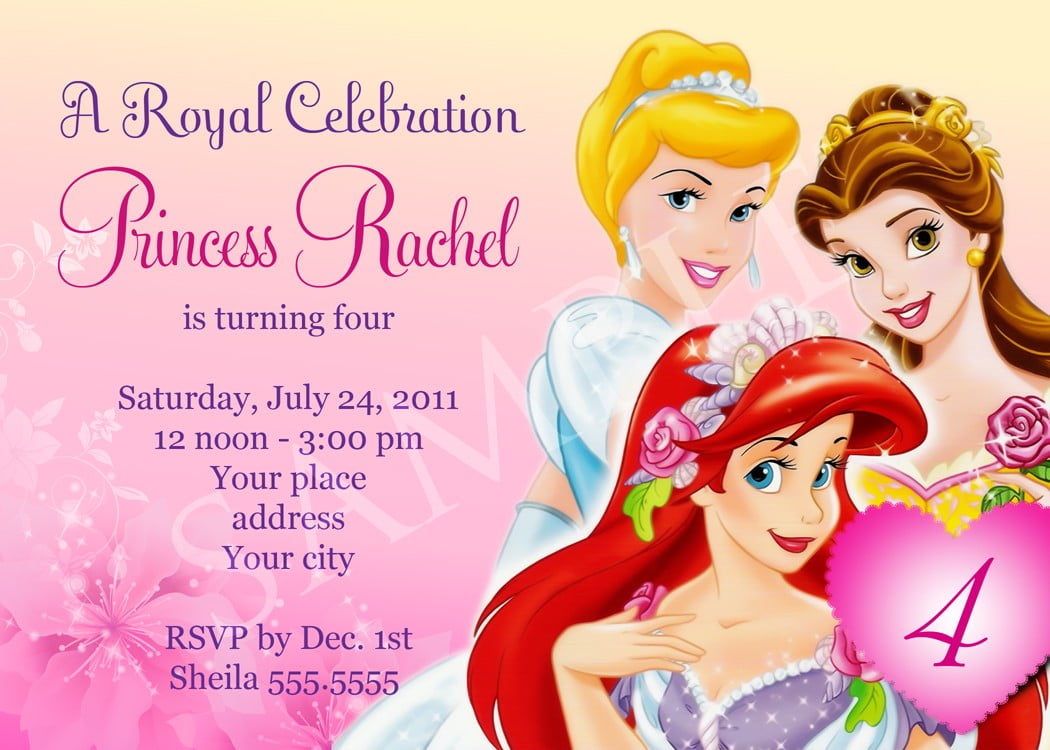 Princess Birthday Party Invitation Template Free DocTemplates