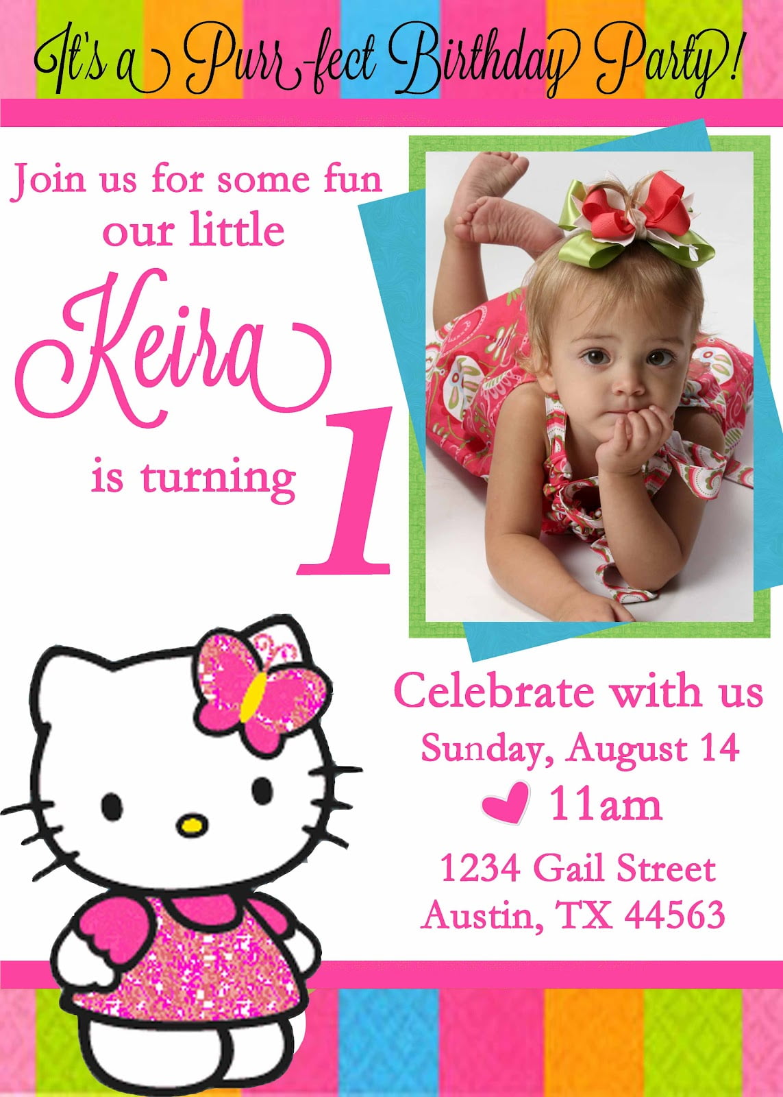Printable Personalized Birthday Invitations for Kids | 1st ...