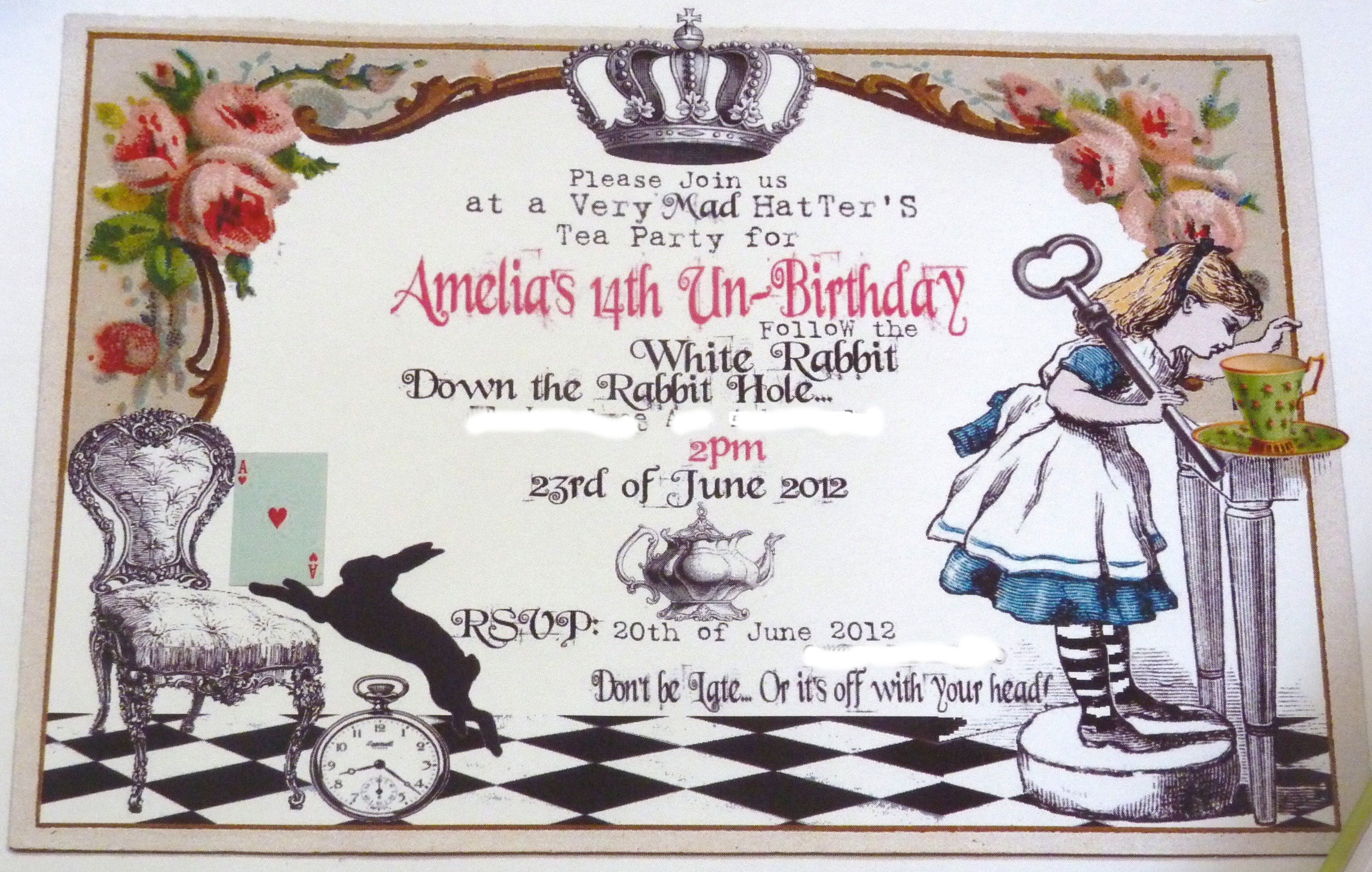 Downloadable Alice In Wonderland Invitation Template Free