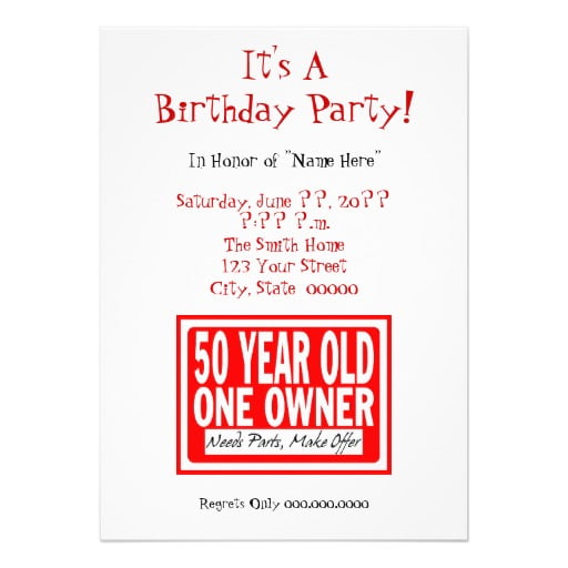 funny 50th birthday invitation templates