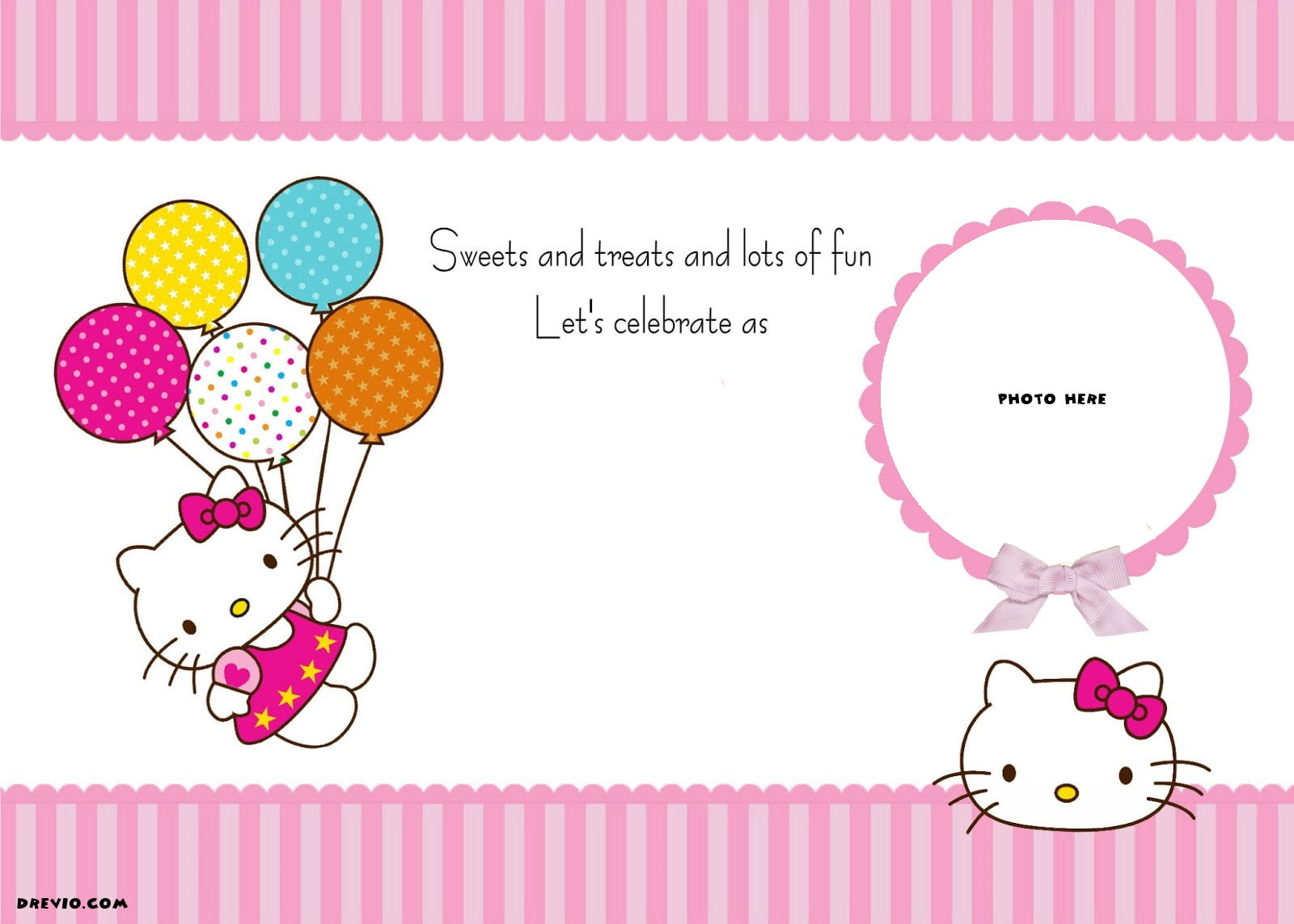 FREE Personalized Hello Kitty Birthday Invitations | FREE PRINTABLE