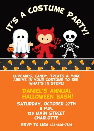 FREE Printable Halloween Themed Birthday Party Invitations | Download ...