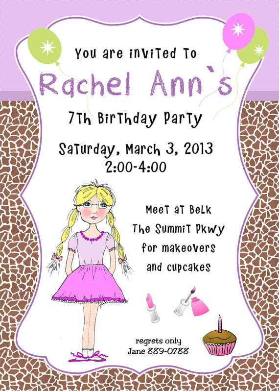 7th Birthday Party Invitation Wording Download Hundreds FREE 