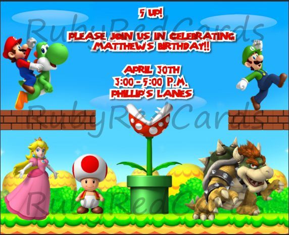 Invitation anniversaire Mario et Luigi - Gratuit