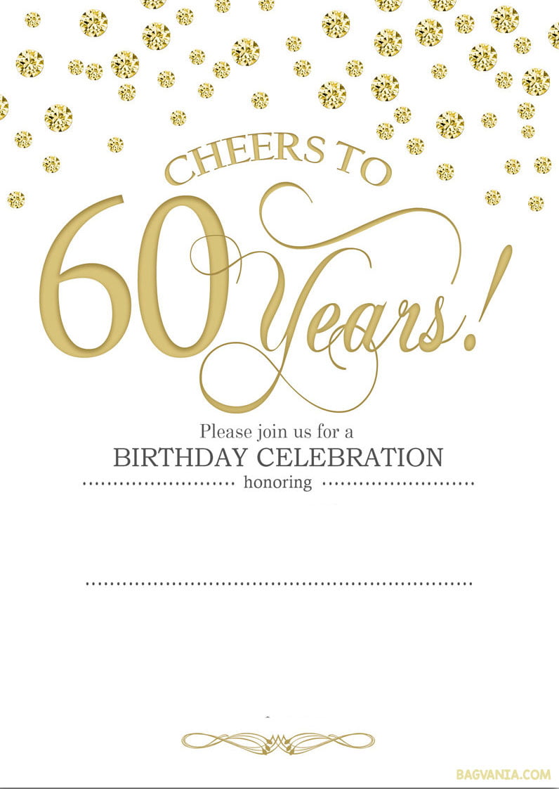 60th Birthday Printables Free