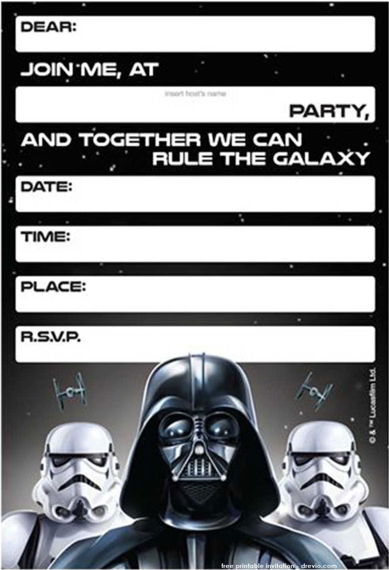 Free Printable Star Wars Birthday Invitations Template Updated FREE 