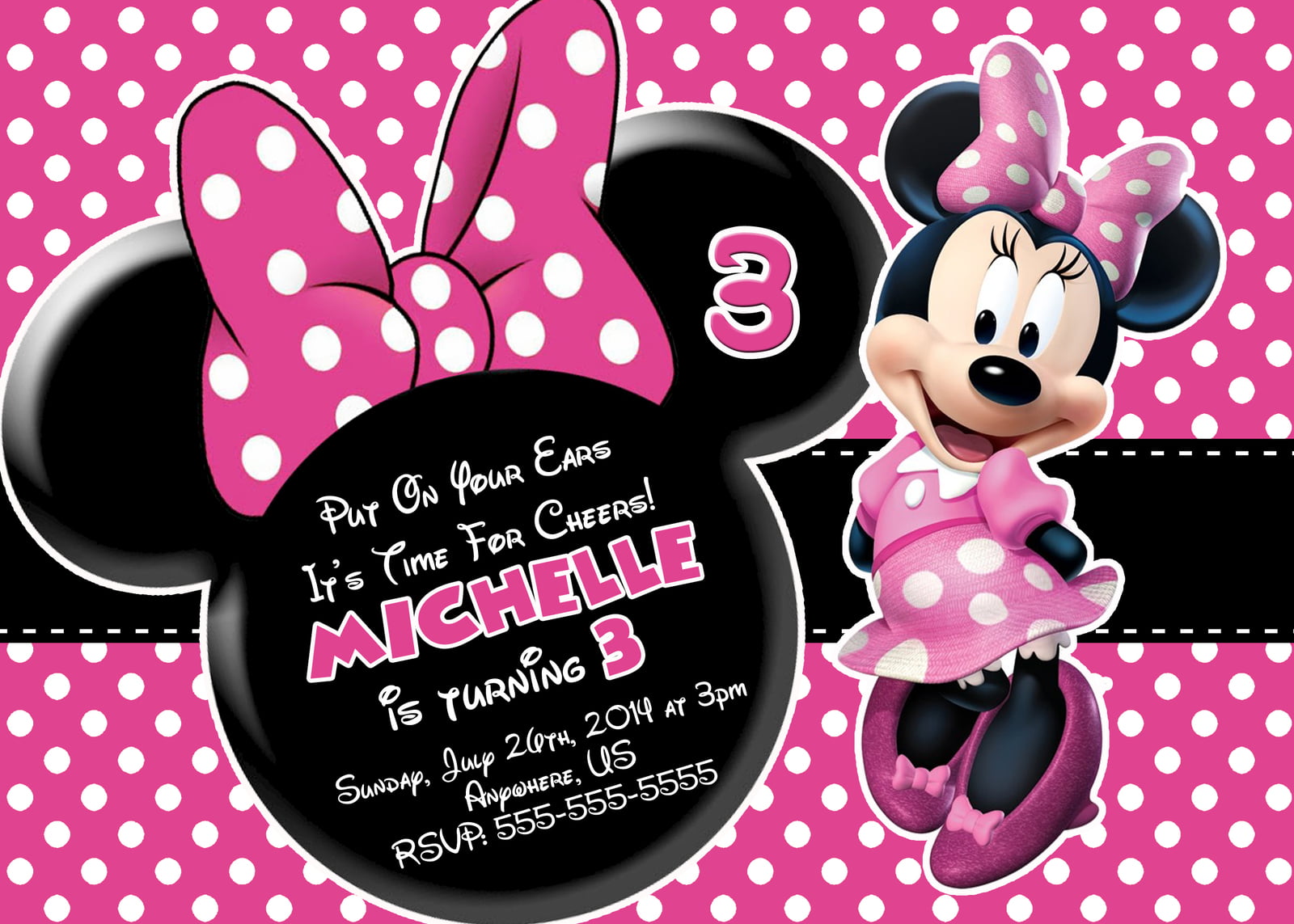 Minnie Mouse Birthday Invitations Templates Free