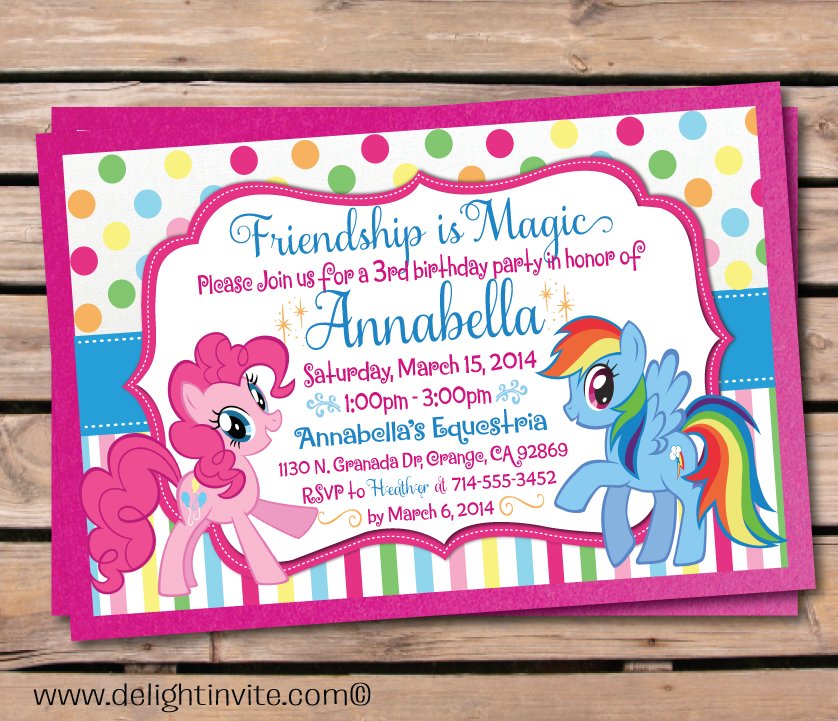  UPDATED Free Printable My Little Pony Birthday Invitations Download 