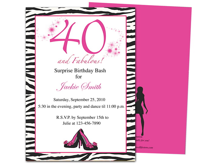 40th Birthday Party Invitations Wording FREE Invitation Templates Drevio