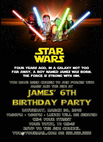 Star Wars Invitations Template 2