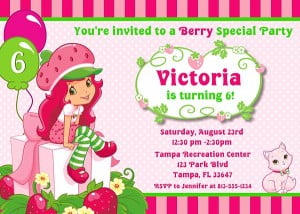 FREE Printable Strawberry Shortcake Birthday Party Invitations | FREE ...