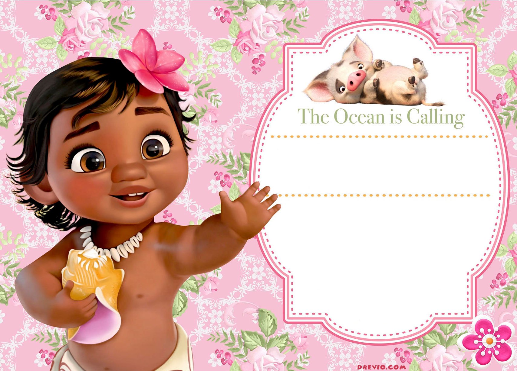 Free Moana Birthday Invitation Template Moana Birthday Invitation