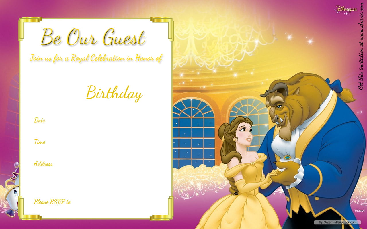 Beauty And The Beast Invitation Template 3