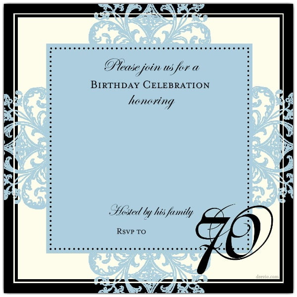 70th Birthday Party Invitations Wording DREVIO