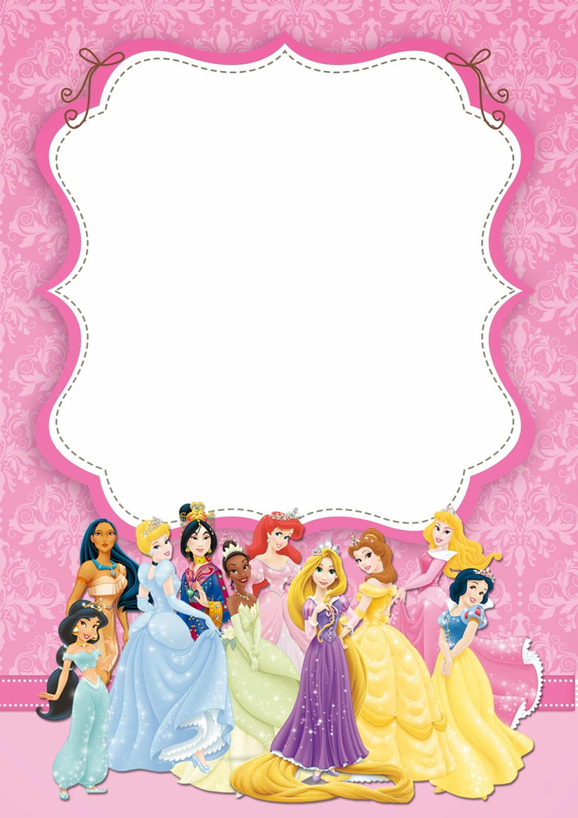 FREE Printable Disney Princess Ticket Invitation Template | | FREE ...