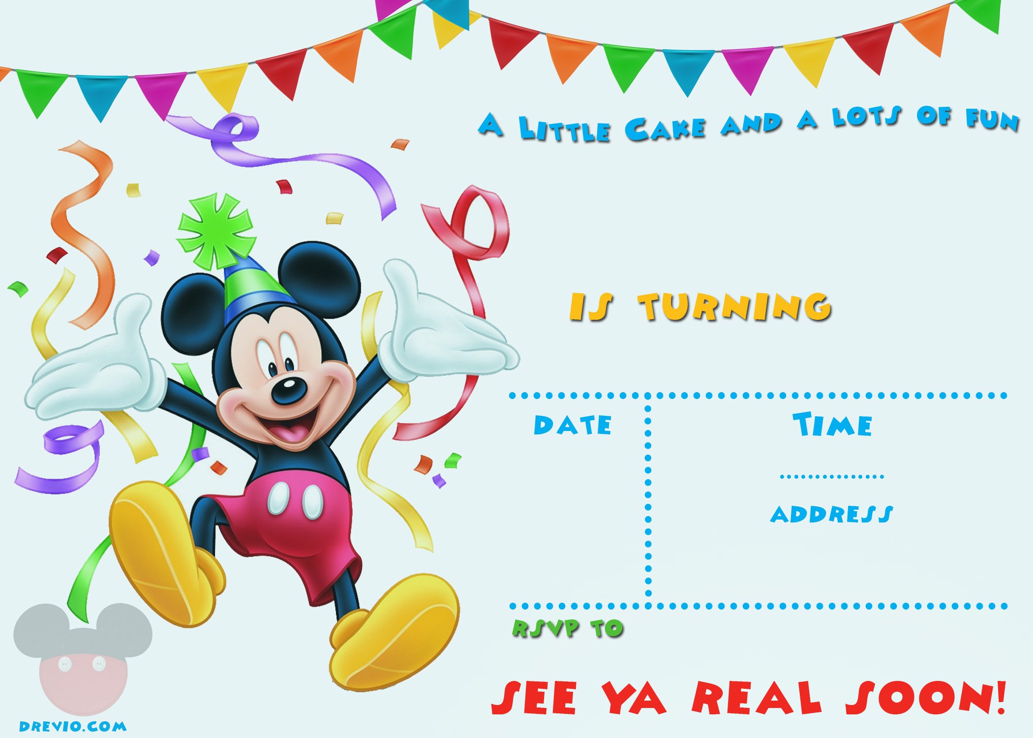 Mickey Mouse Invitation Template Free Download