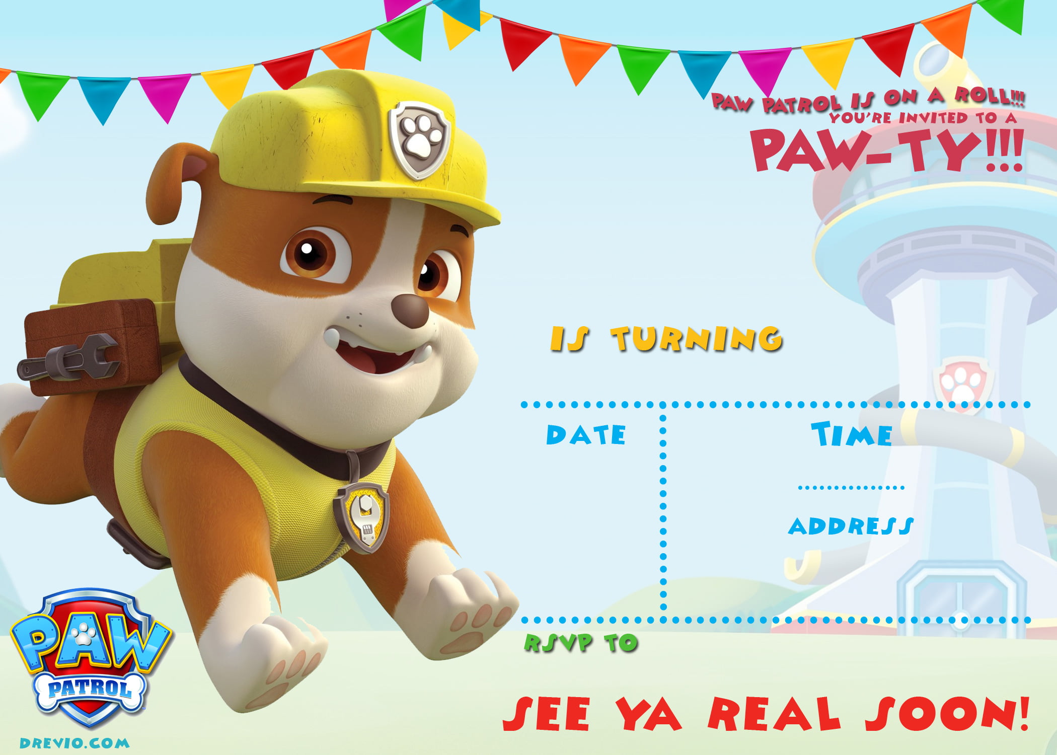 FREE Printable Paw Patrol Birthday Invitation Ideas FREE Invitation 