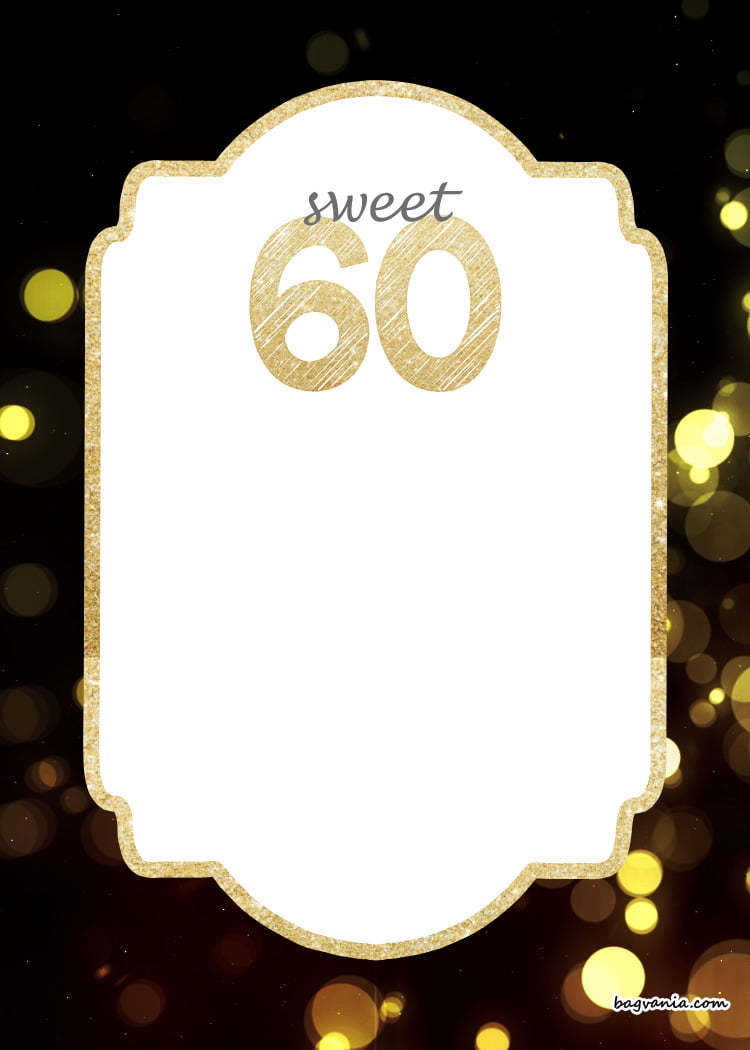 FREE Printable 60th Birthday Invitation Templates DREVIO