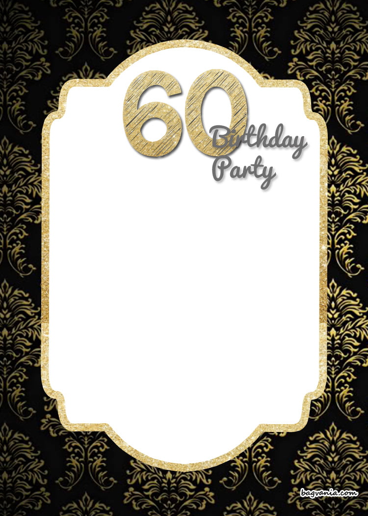 FREE Printable 60th Birthday Invitation Templates | DREVIO