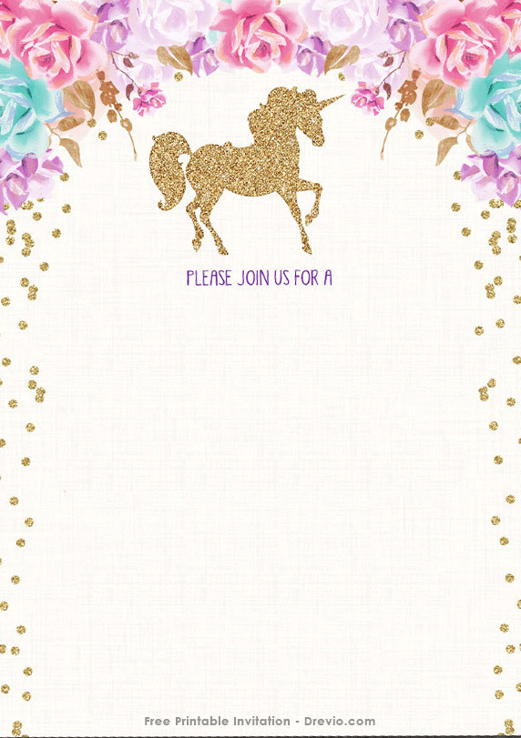 Blank Unicorn Invitation Template