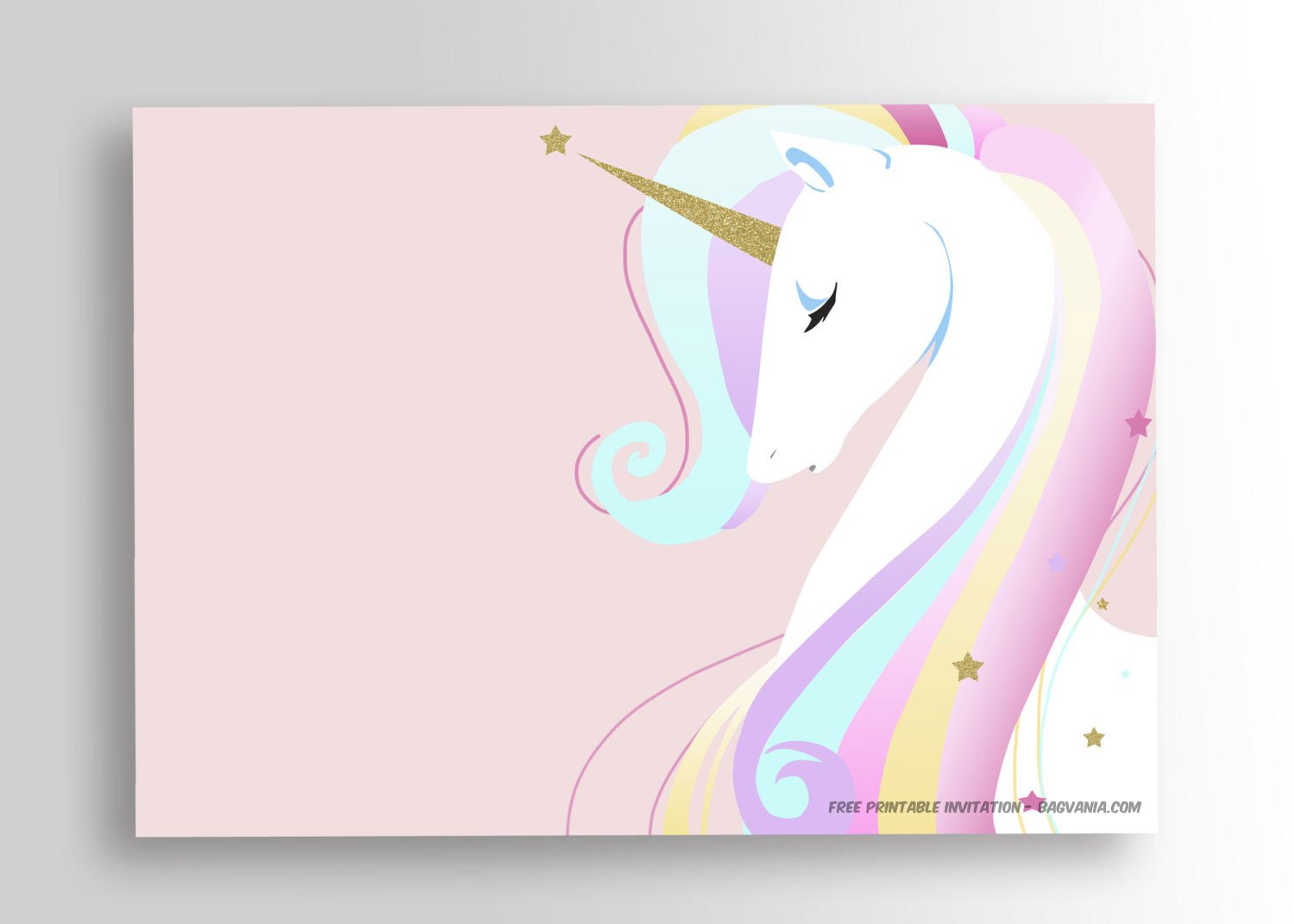 FREE Printable Golden Unicorn Birthday Invitation Template FREE 