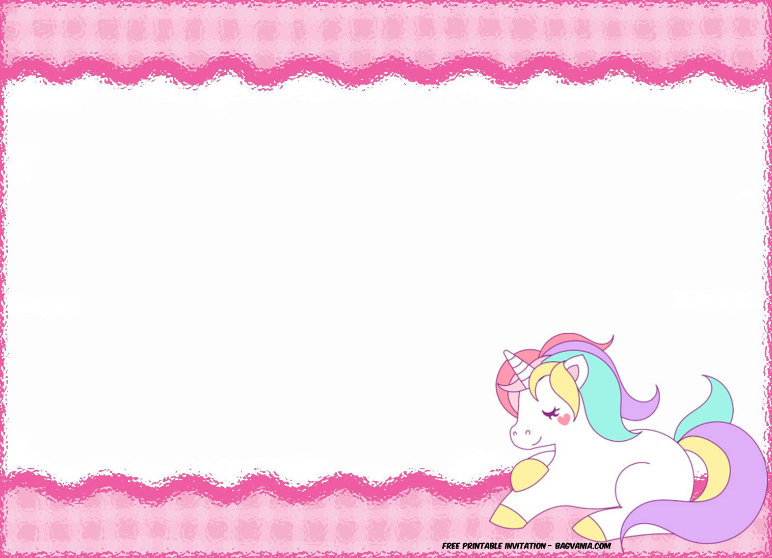 Blank Printable Unicorn Invitation Template