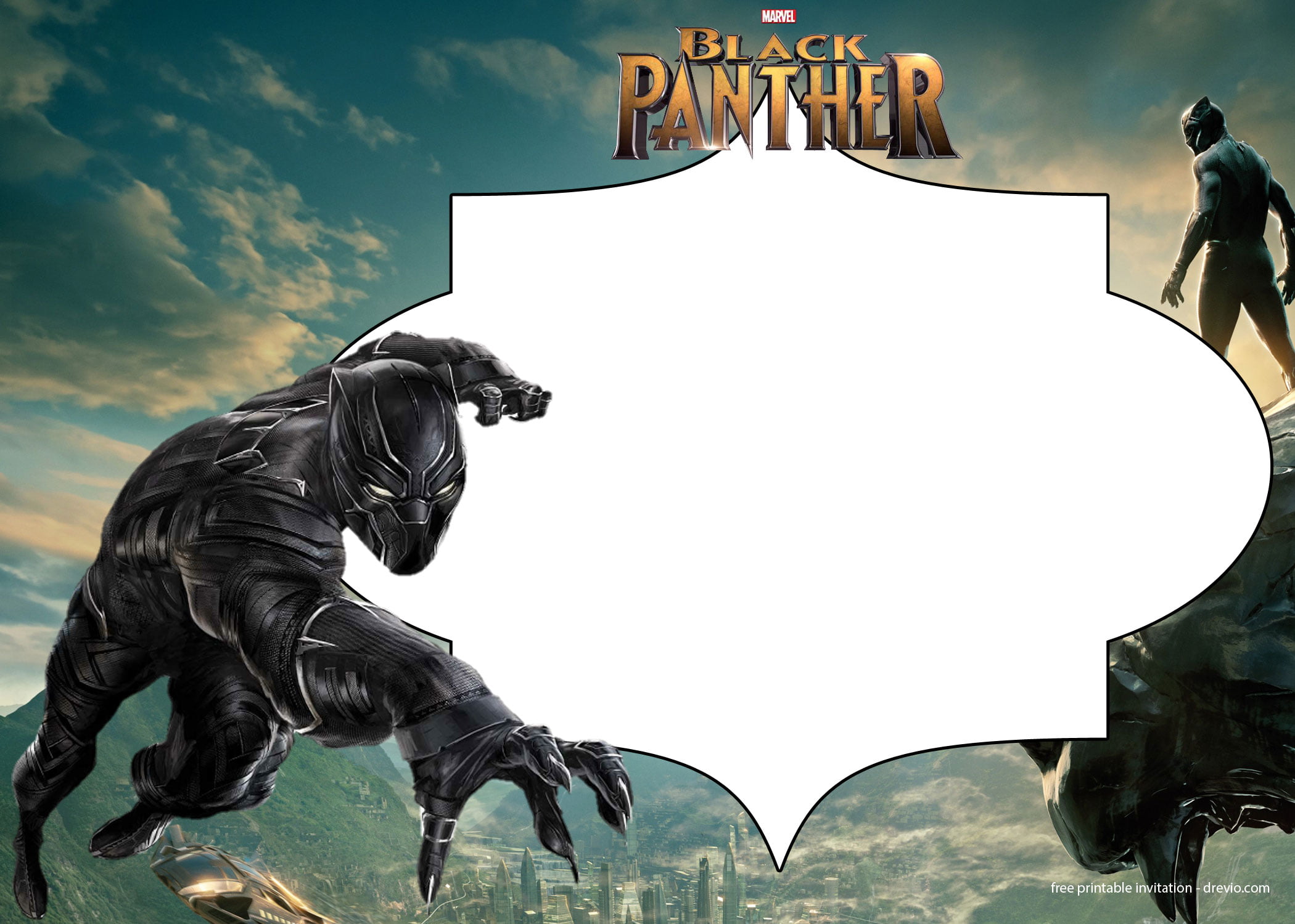 FREE Printable Black Panther Invitation Templates Download Hundreds FREE PRINTABLE Birthday