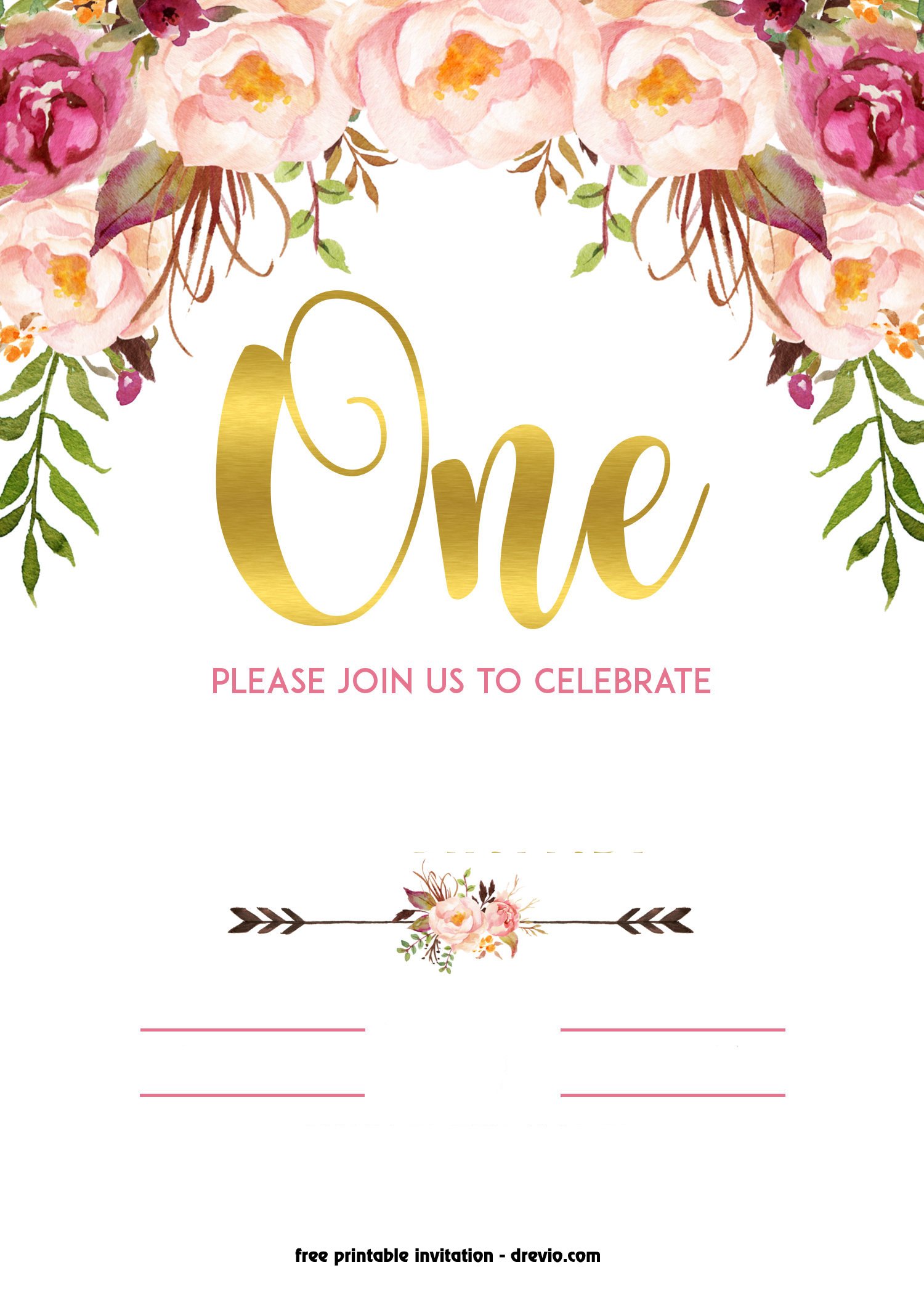 free-printable-horse-floral-vintage-invitation-templates-in-2020