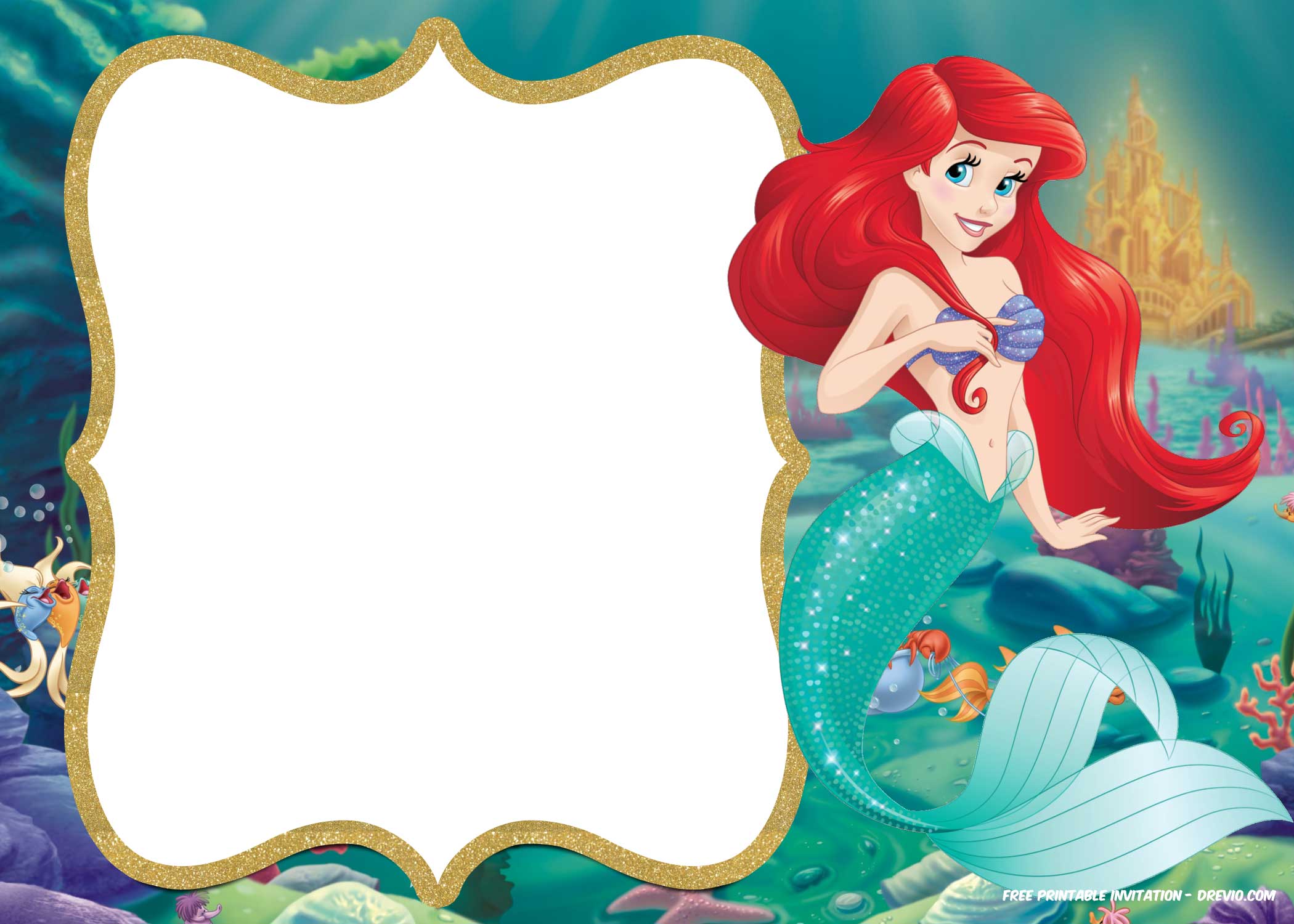Free Little Mermaid Birthday Invitations Templates 10