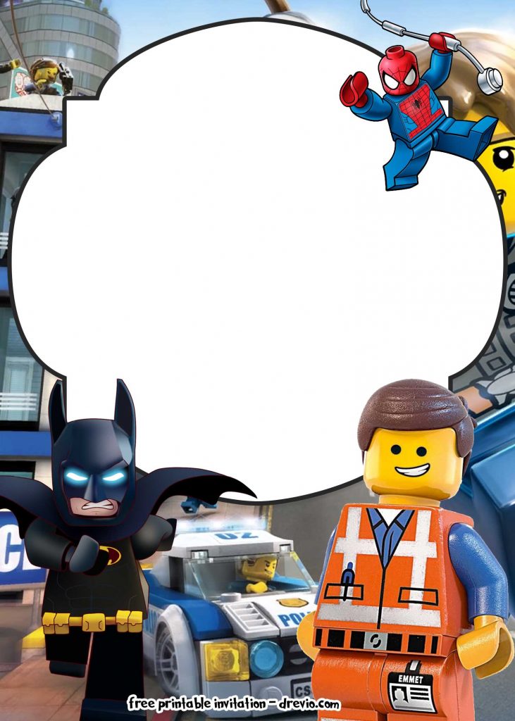 FREE LEGO Movie Invitations For Birthday DREVIO