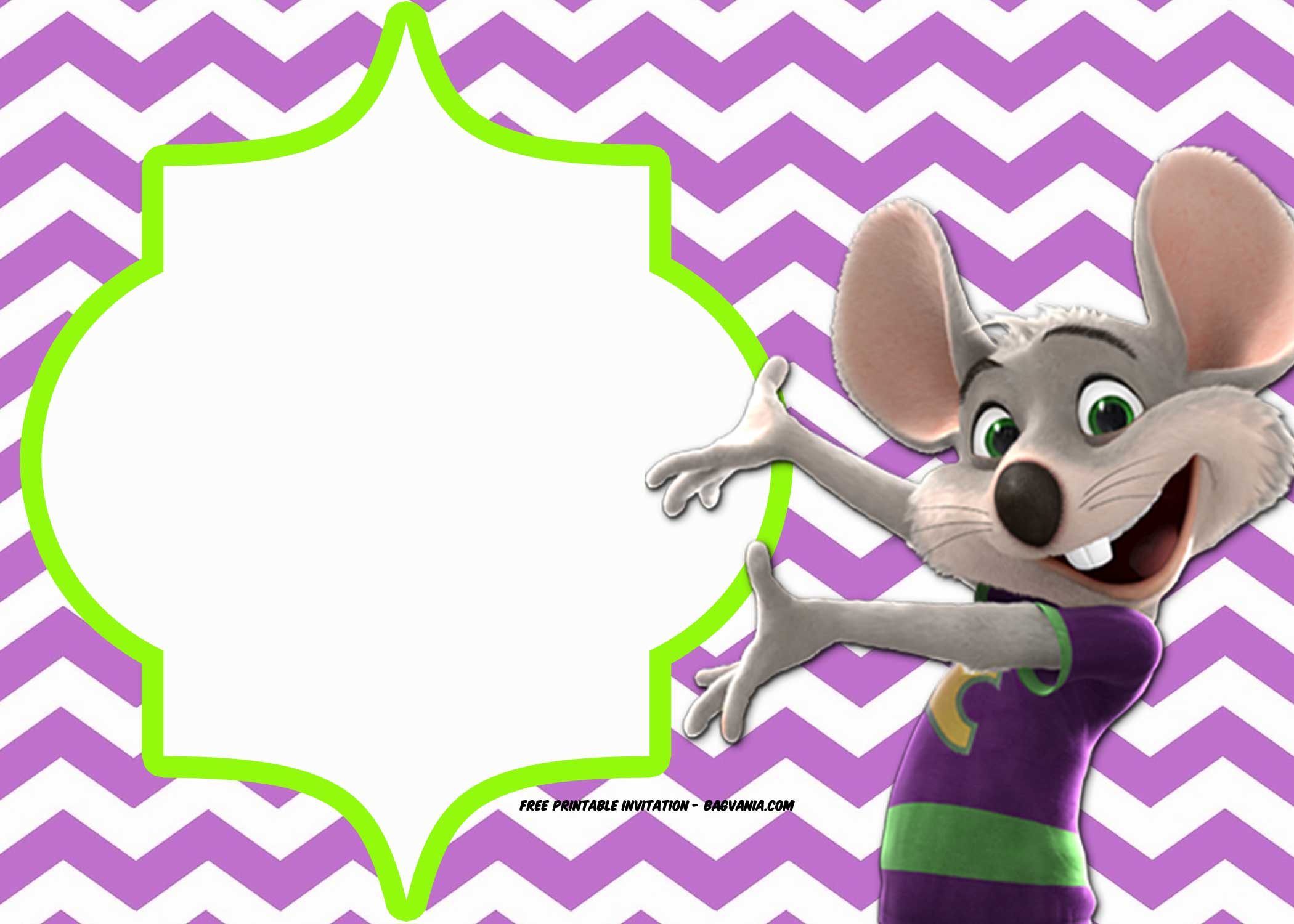 FREE Printable Chuck E Cheese Invitation Templates DREVIO