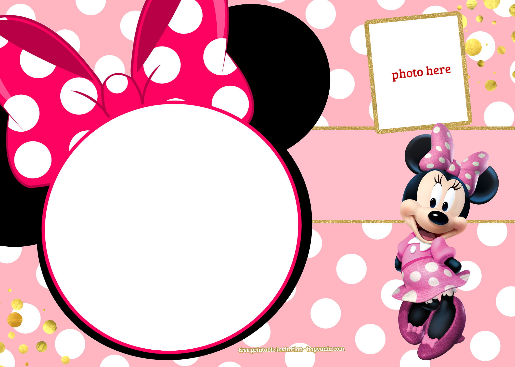 Minnie Mouse Birthday Card Template from www.drevio.com