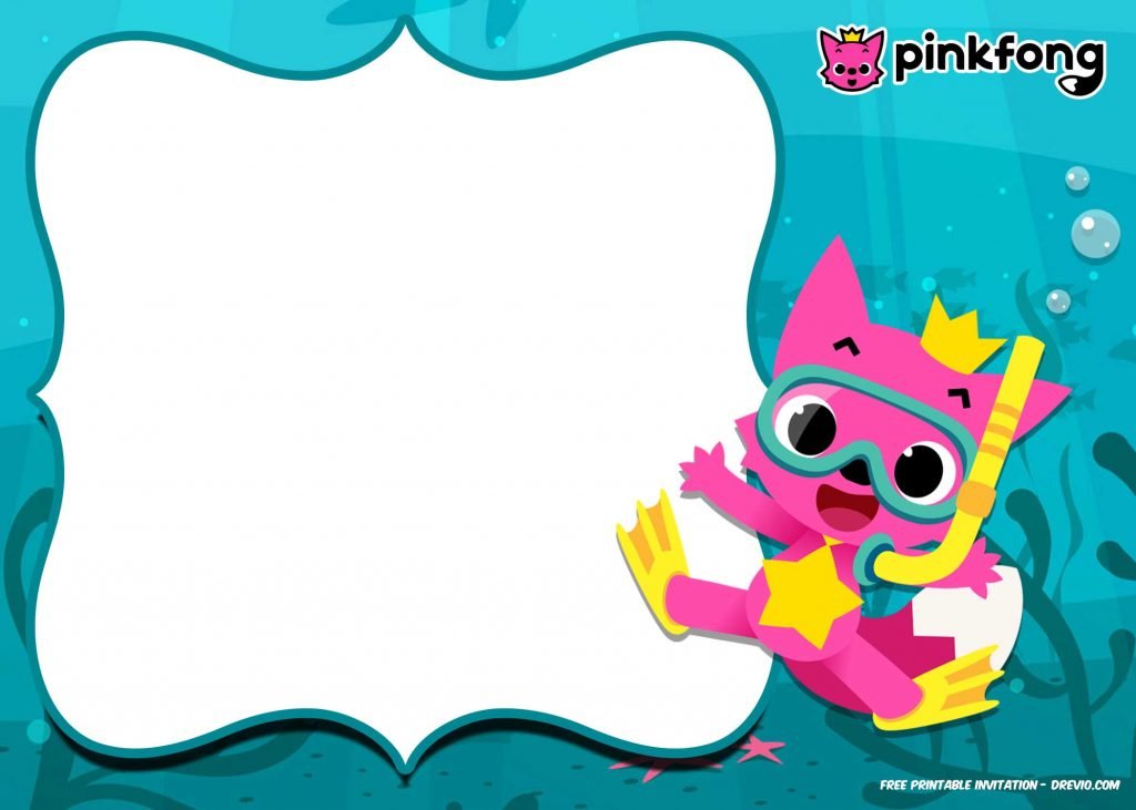 FREE Printable Baby Shark Pinkfong Birthday Invitation