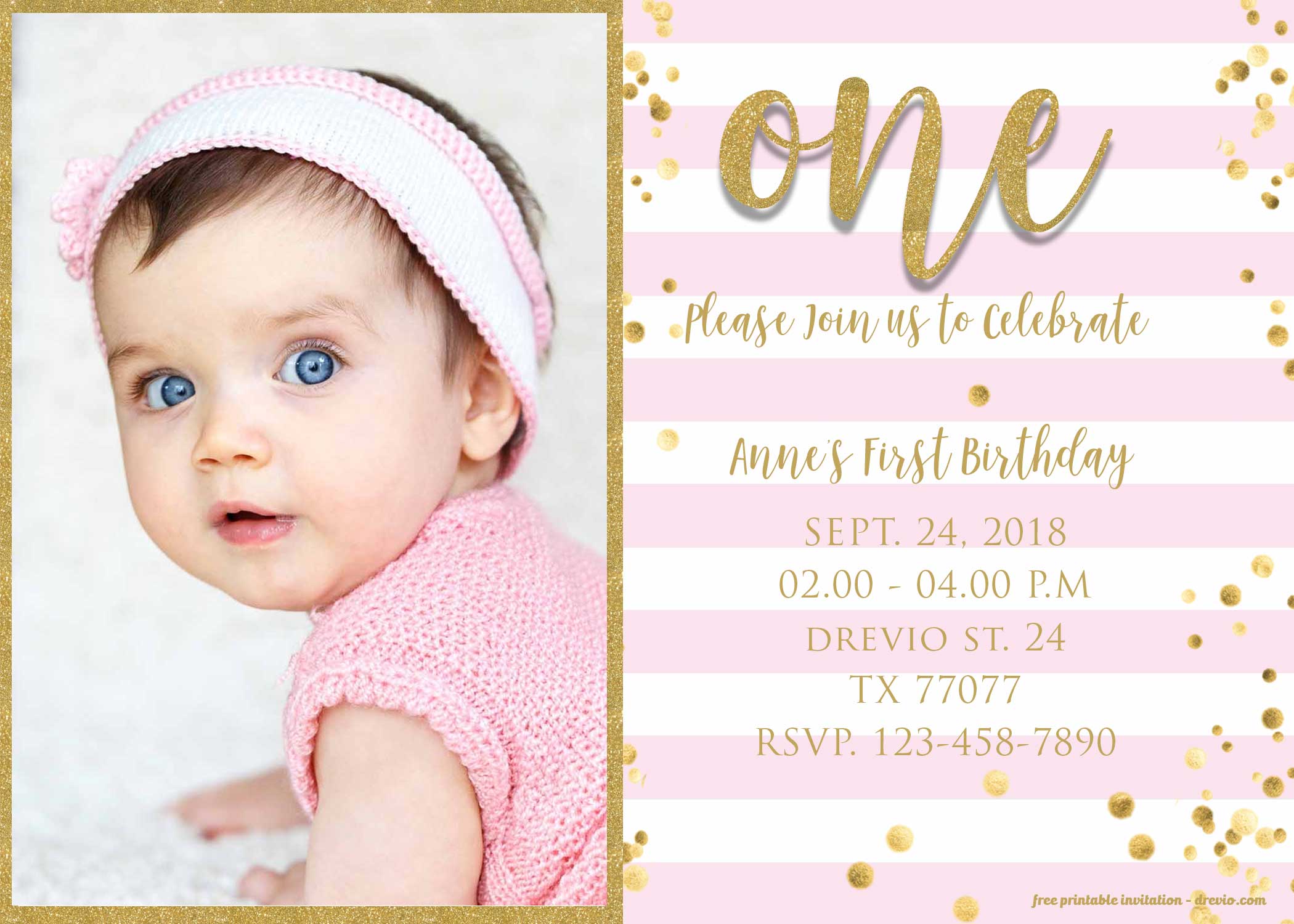 free-1st-birthday-invitation-pink-and-gold-glitter-template-free