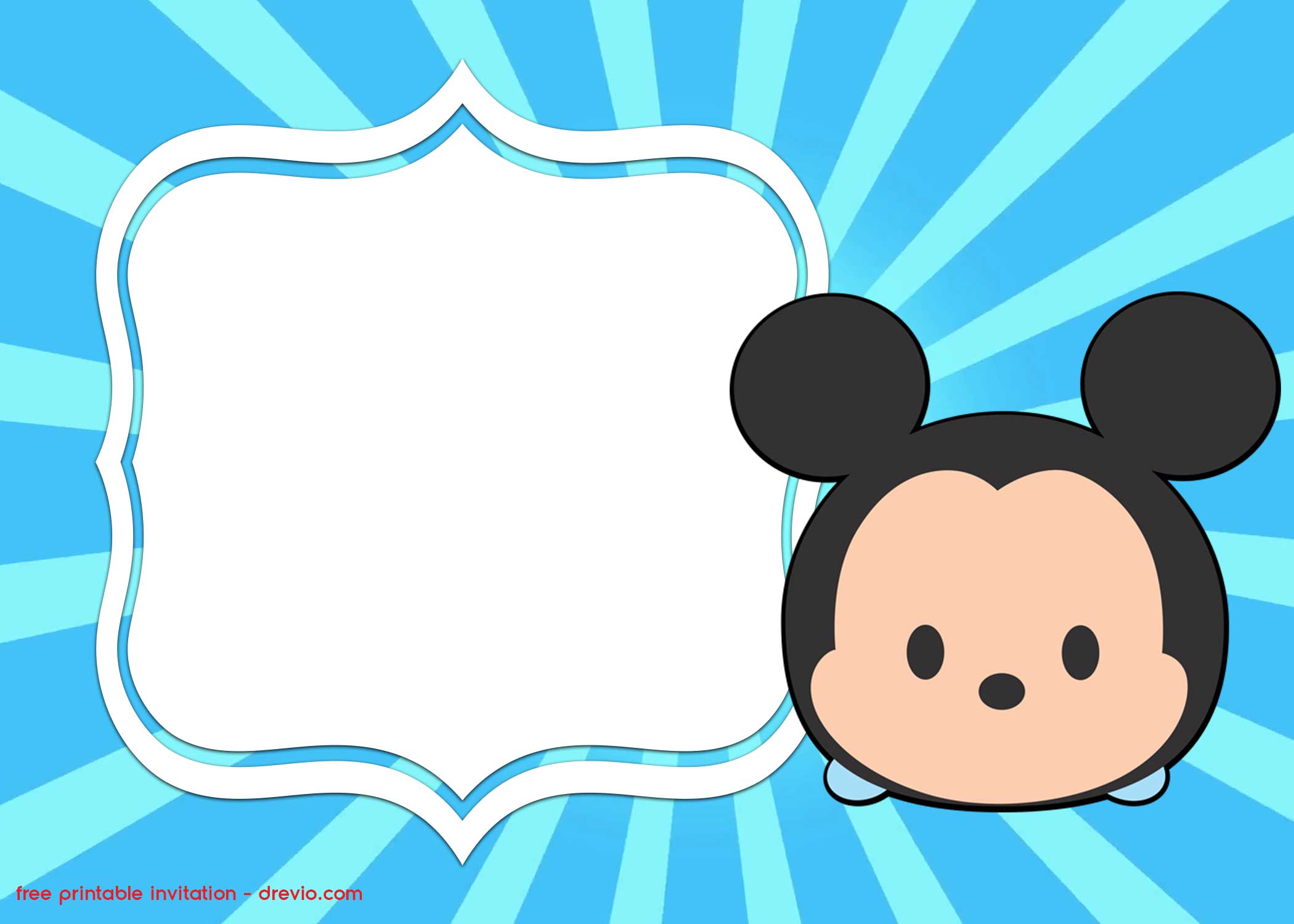 FREE Printable Disney Tsum Tsum Invitation Templates Mickey And