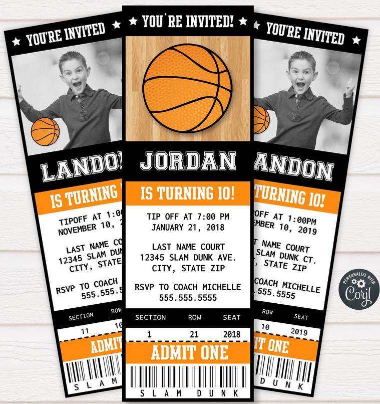 FREE Printable Basketball Ticket Invitation Template Download Hundreds FREE PRINTABLE Birthday