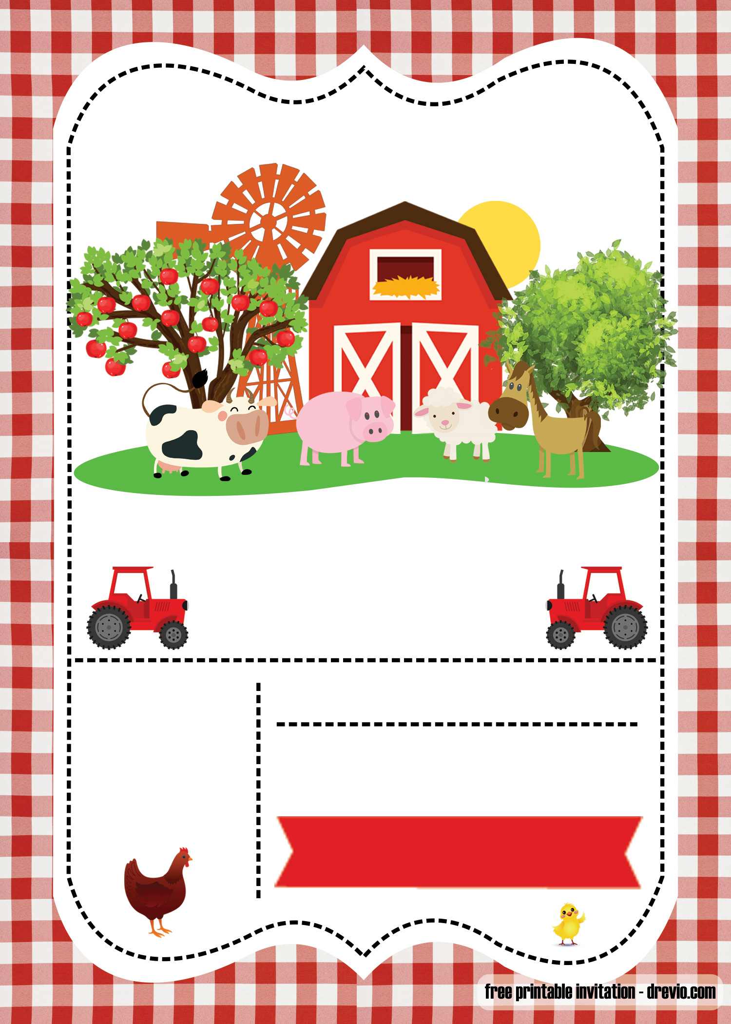 FREE Farm Party Invitation Template Printable Download Hundreds