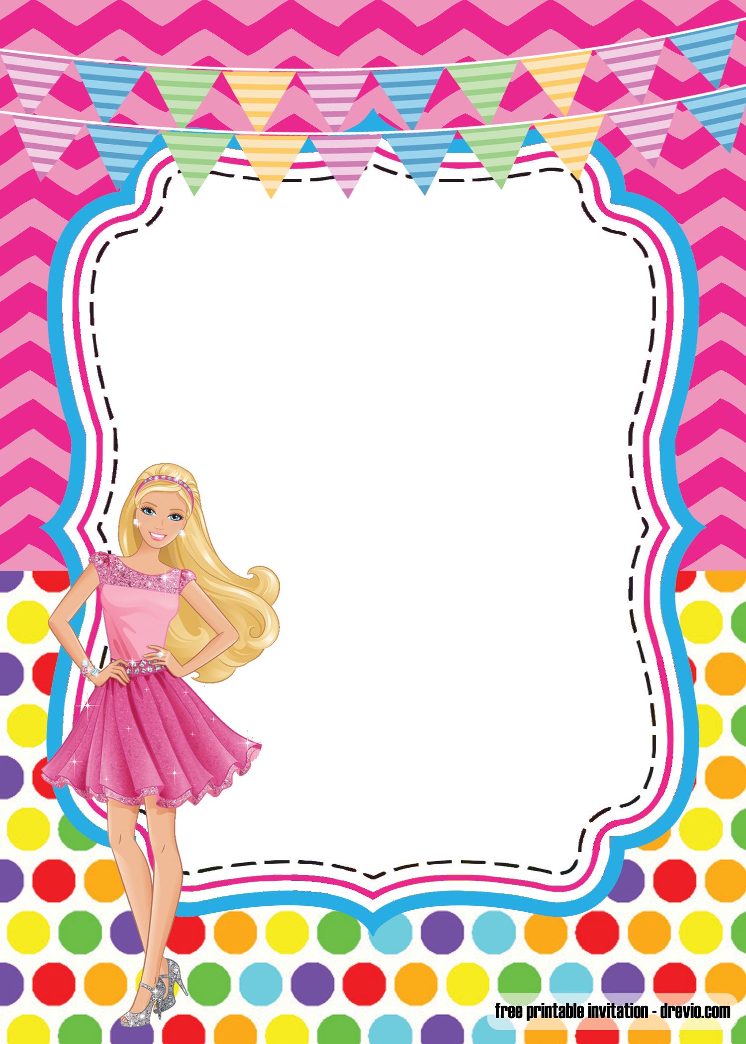 Free Printable Barbie Party Invitations Printable Templates