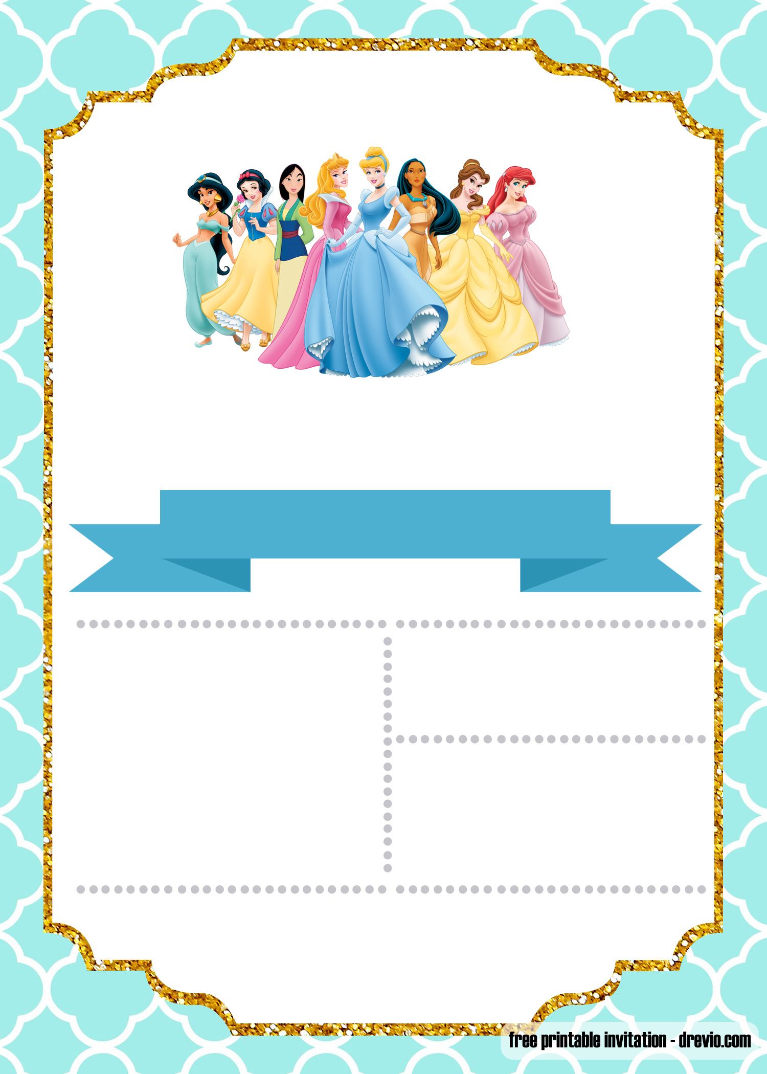 Free Disney Princess Invitation Template For Your Little Girl S Birthday Download Hundreds Free Printable Birthday Invitation Templates