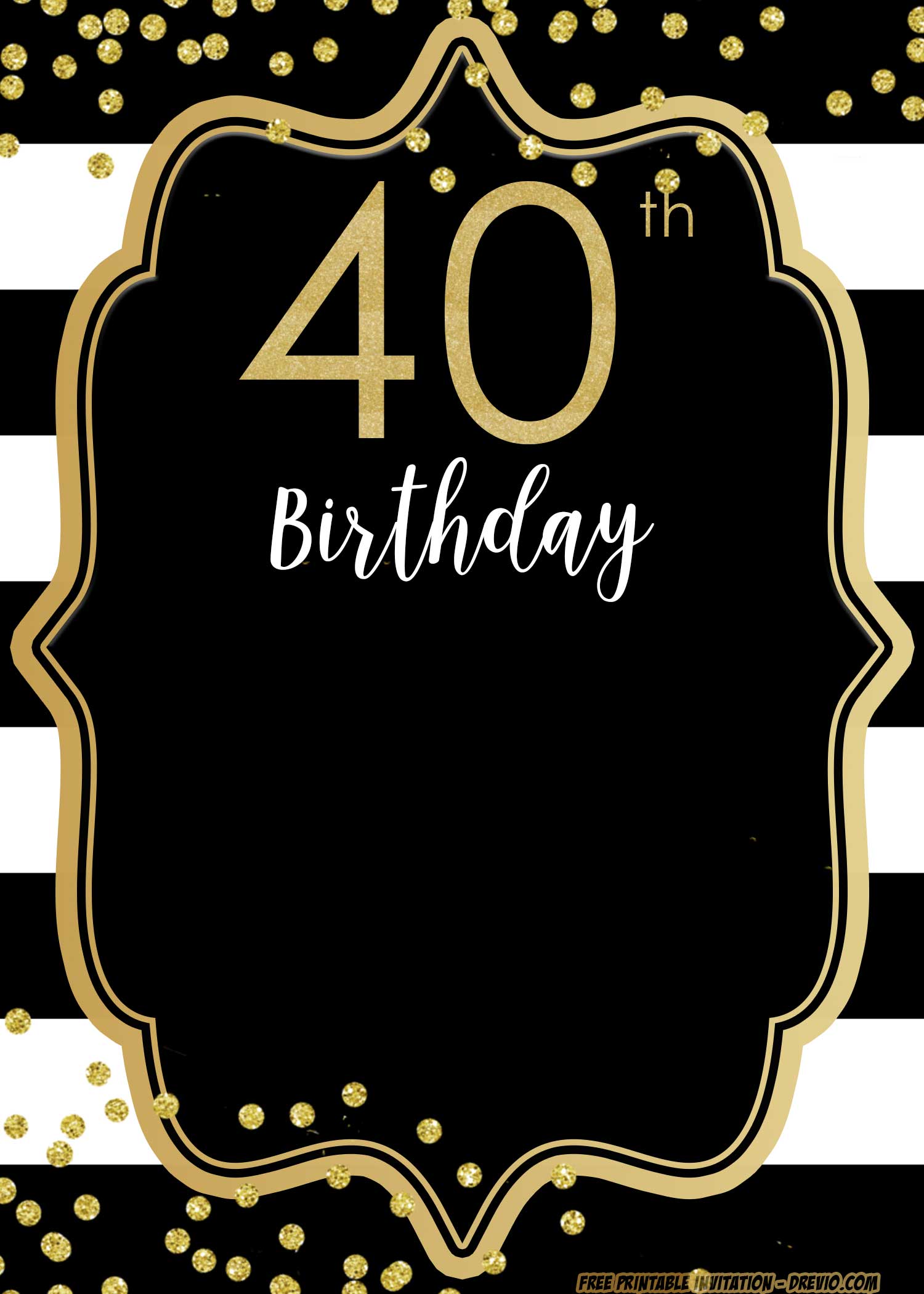 40th Birthday Invite Templates Free